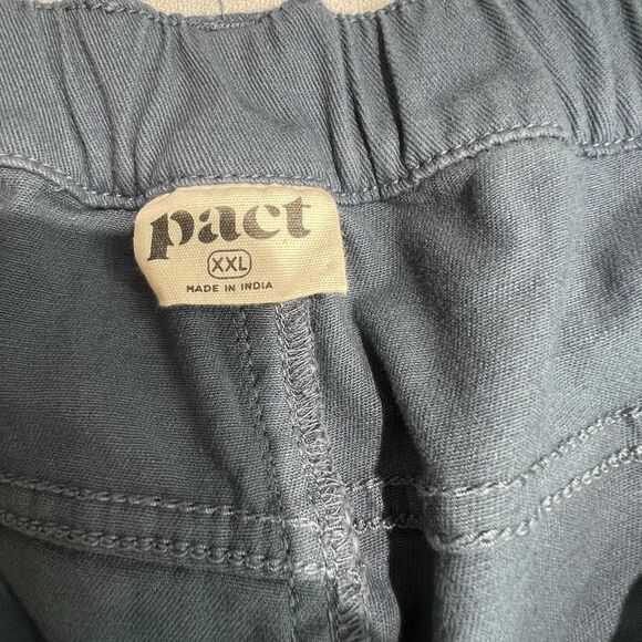 Pact Womens Stretch Twill Wide Leg Pants Size XXL Blue Organic Cotton Ankle - Picture 6 of 11